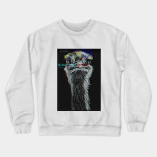 Duck sketch with scribble art style and glitch effect Crewneck Sweatshirt